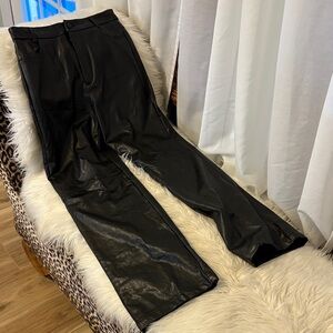 Black Faux Leather Pants